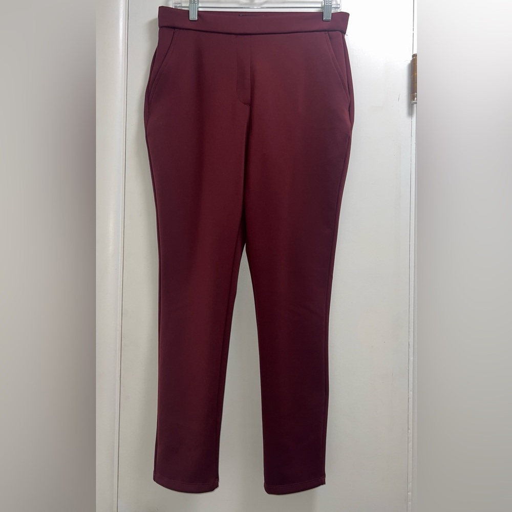 Express Slip On Wine Red Pants Women’s SIZE MEDIUM Stretch POCKETS